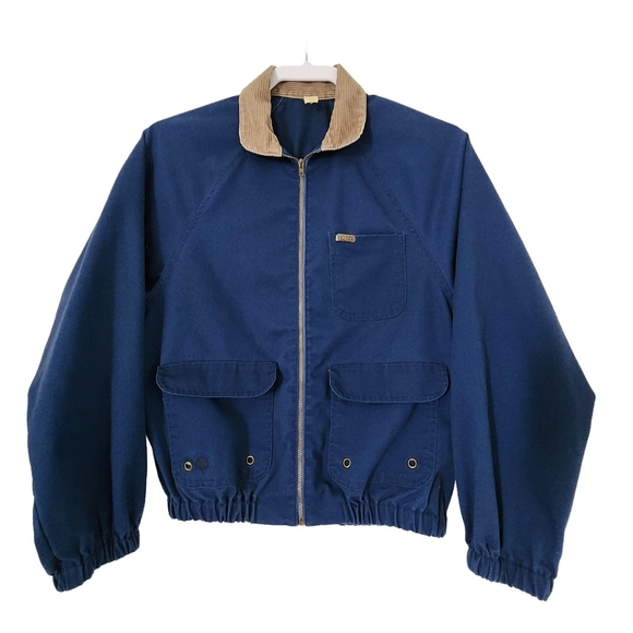 Hang Ten Jackets & Blazers - Vintage Hang Ten Work Barn Jacket Corduroy Collar Blue Chore (S)